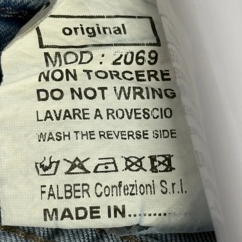 Stefano Ricci Mens Slim Straight Leg Jeans Light Wash Blue Luxury Denim 30x31